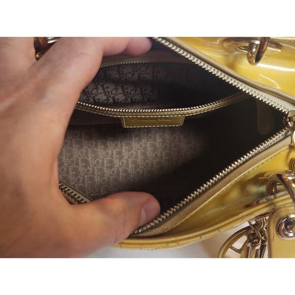 US Based Authentic Christian DIOR Lady Cannage Patent Leather Bag Shoulder strap - Picture 10 of 13